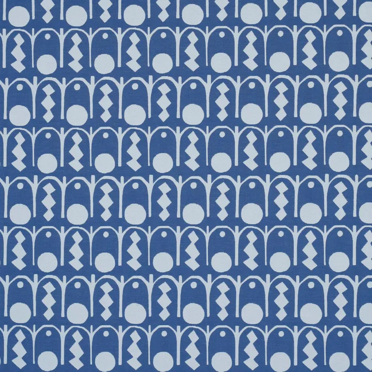 Schumacher 83411 Downtown Blues fabric swatch
