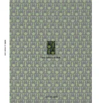 Schumacher 83412 Downtown Green And Black fabric swatch