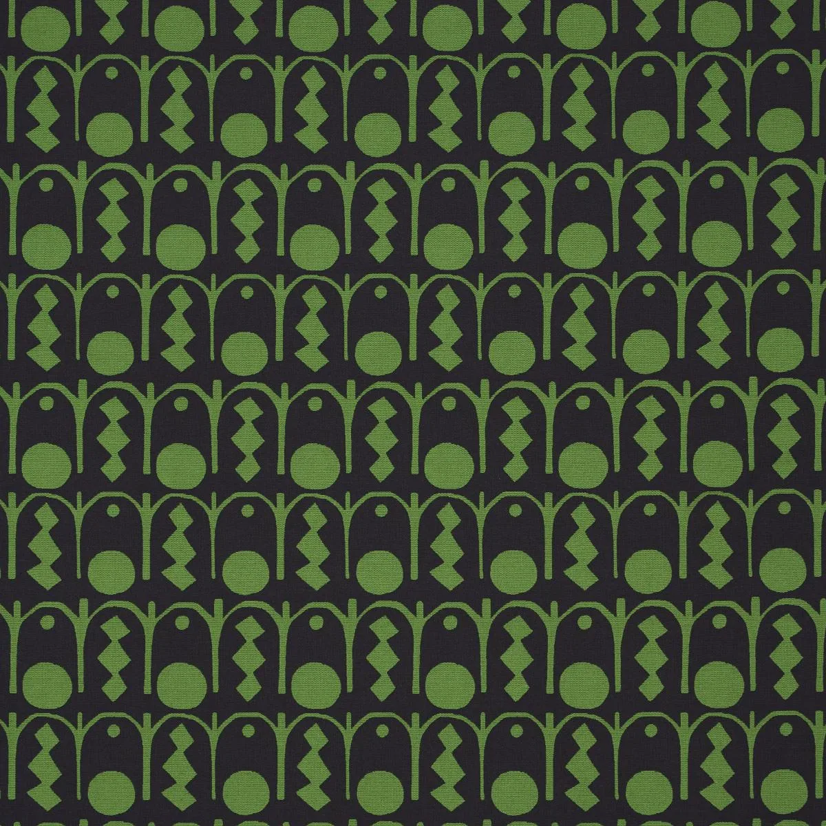 Schumacher 83412 Downtown Green And Black fabric swatch