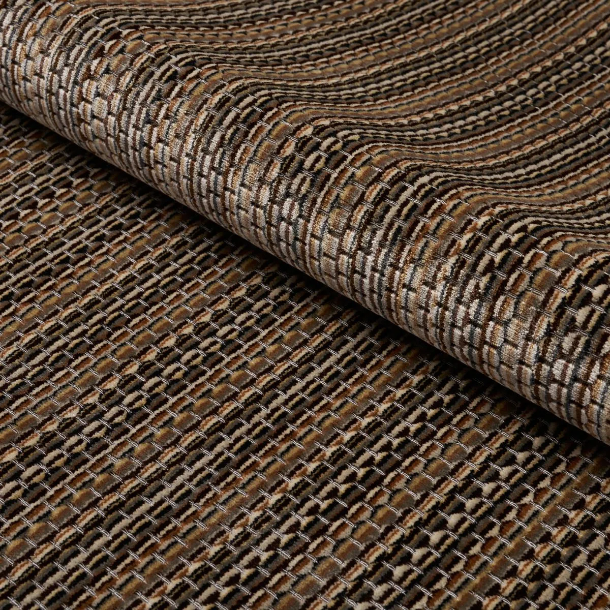 Schumacher 66915 Downtown Velvet Sepia fabric swatch