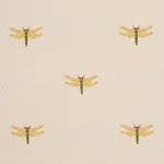 Schumacher 85530 Dragonflies Ochre fabric swatch