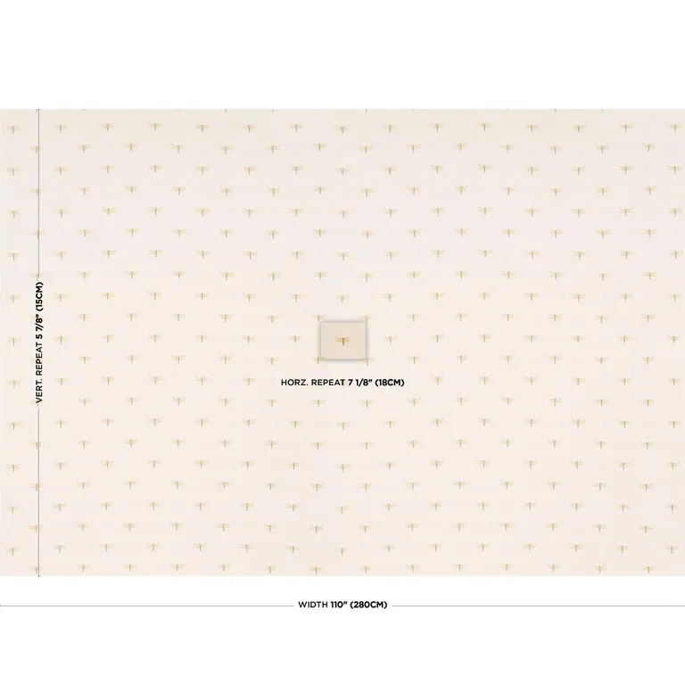 Schumacher 85530 Dragonflies Ochre fabric swatch