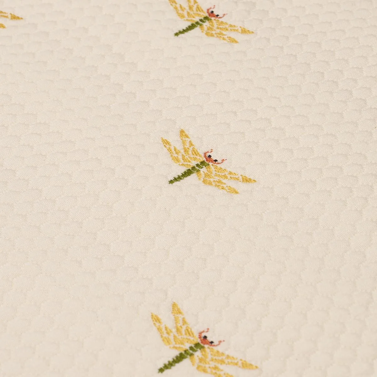 Schumacher 85530 Dragonflies Ochre fabric swatch