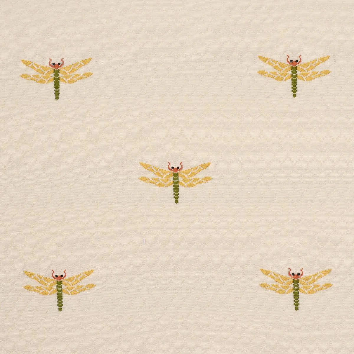 Schumacher 85530 Dragonflies Ochre fabric swatch