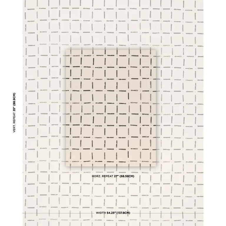 Schumacher 181853 Drifting Grid Black fabric swatch
