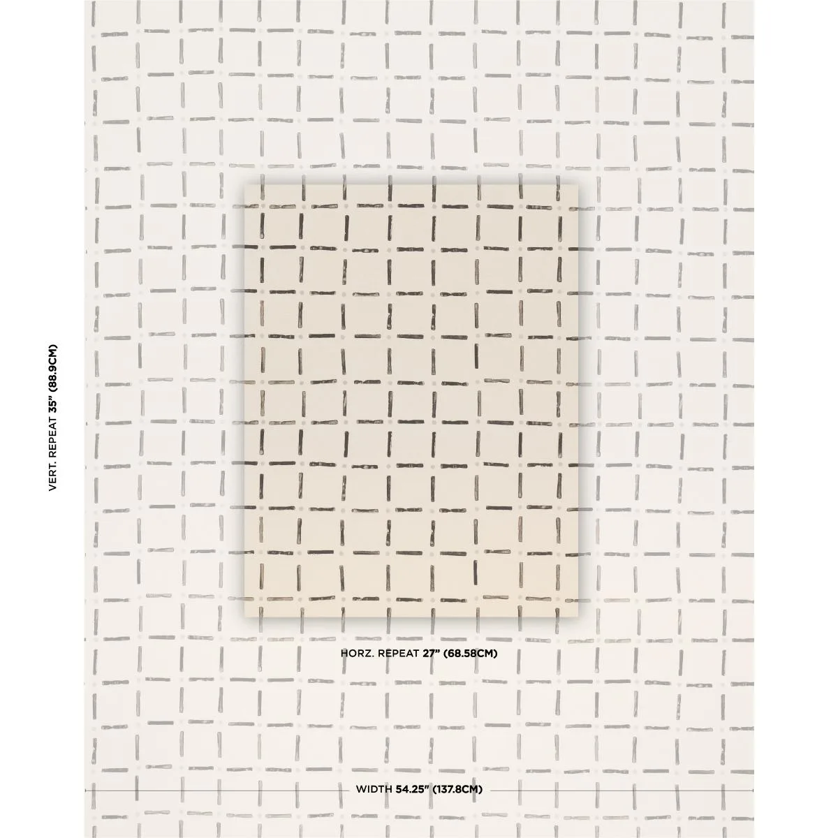 Schumacher 181853 Drifting Grid Black fabric swatch