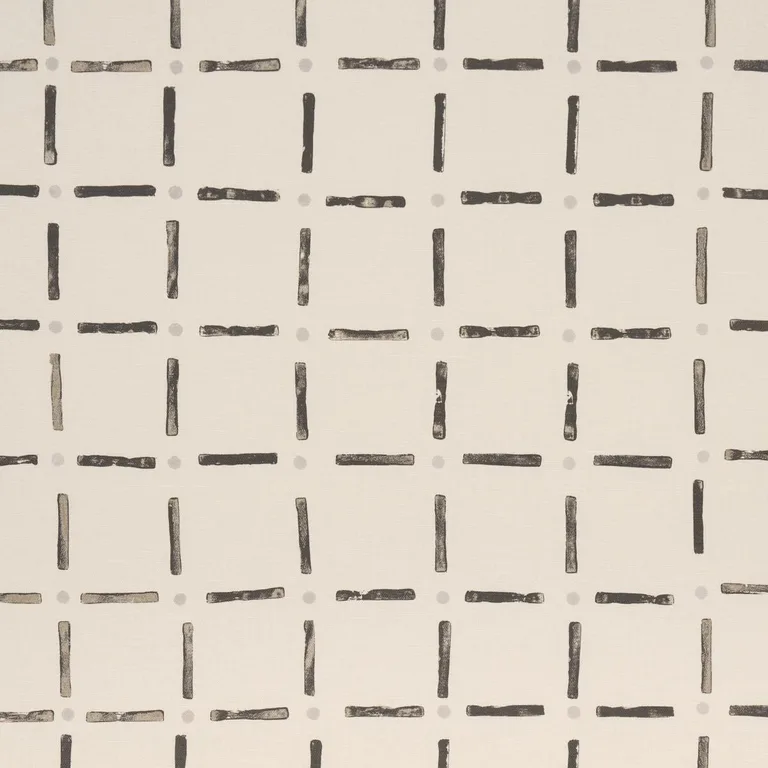 Schumacher 181853 Drifting Grid Black fabric swatch