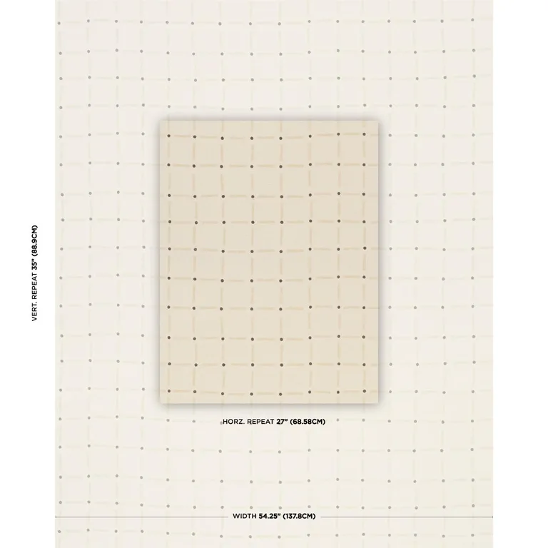 Schumacher 181851 Drifting Grid Sand fabric swatch