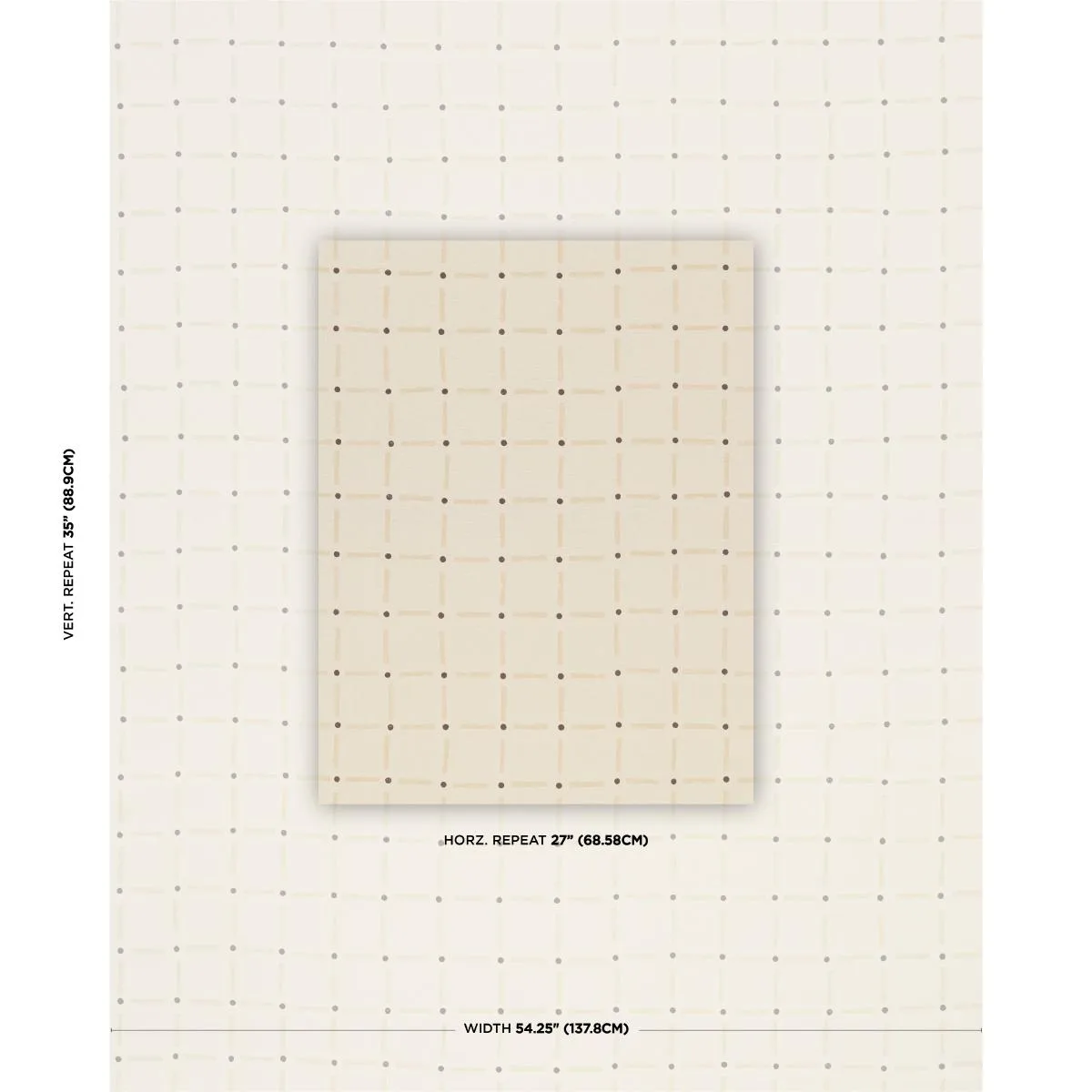 Schumacher 181851 Drifting Grid Sand fabric swatch