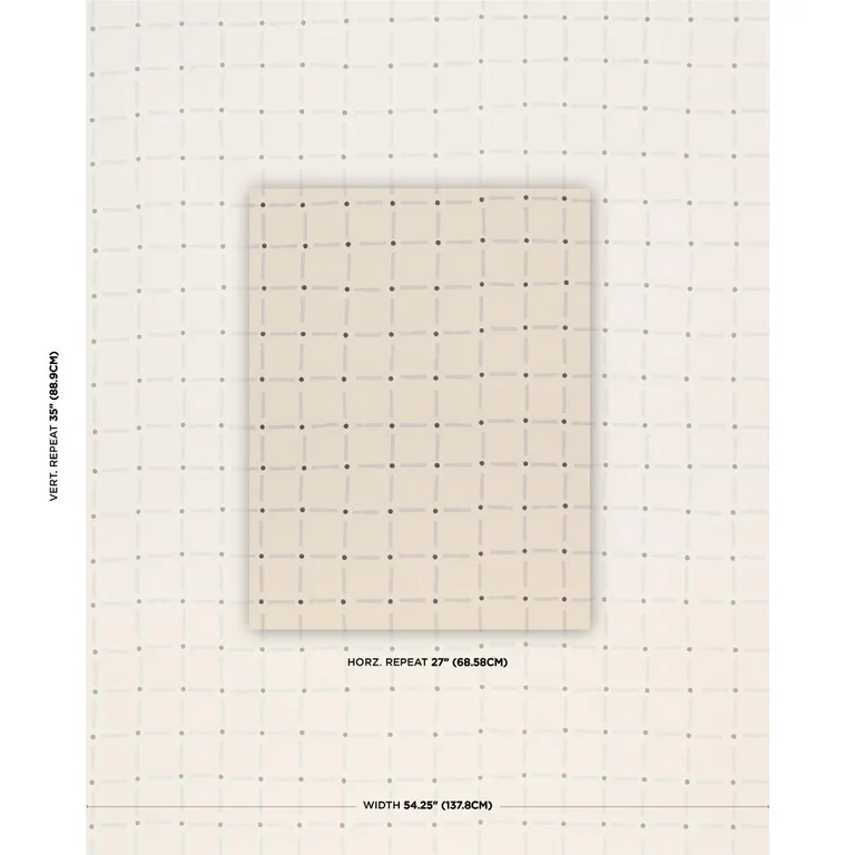 Schumacher 181852 Drifting Grid Sky fabric swatch