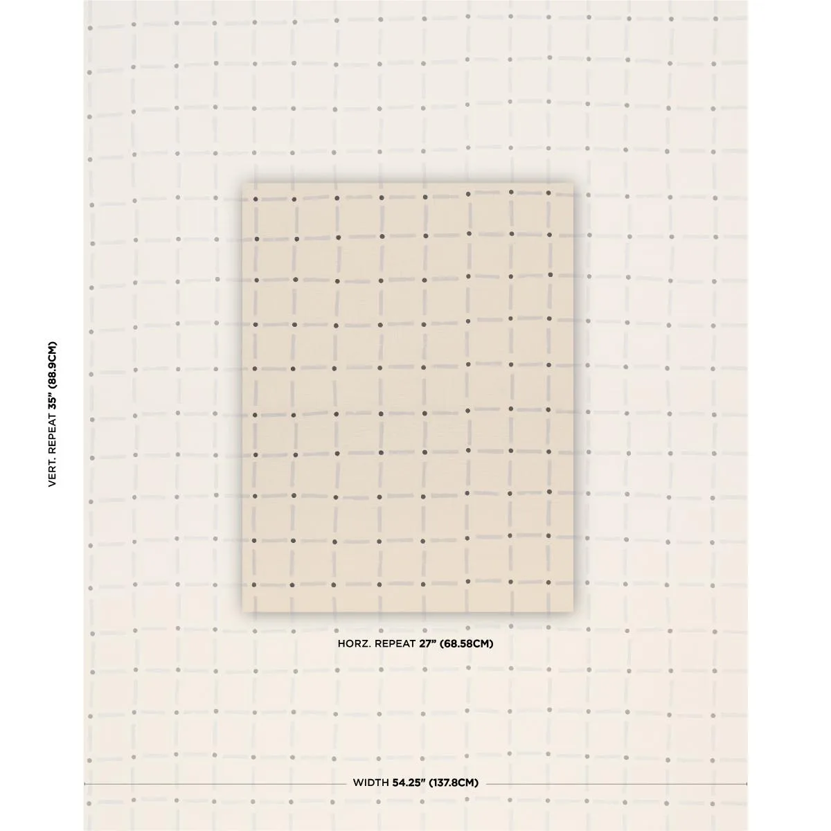 Schumacher 181852 Drifting Grid Sky fabric swatch