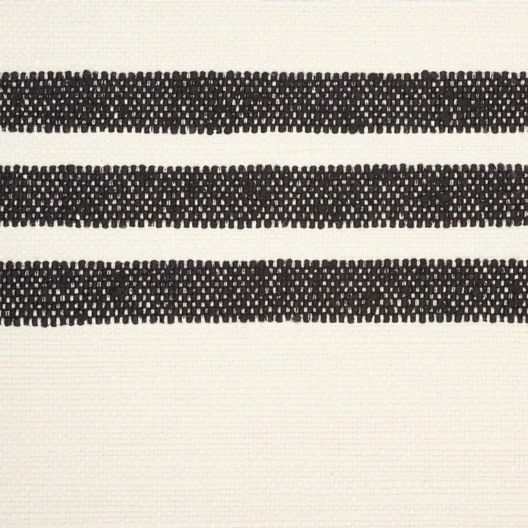 Schumacher 73290 Dune Stripe Black fabric swatch