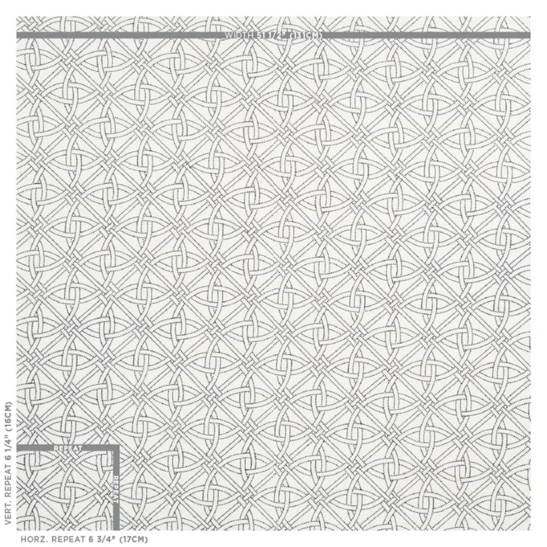 Schumacher 55695 Durance Embroidery Black & White fabric swatch
