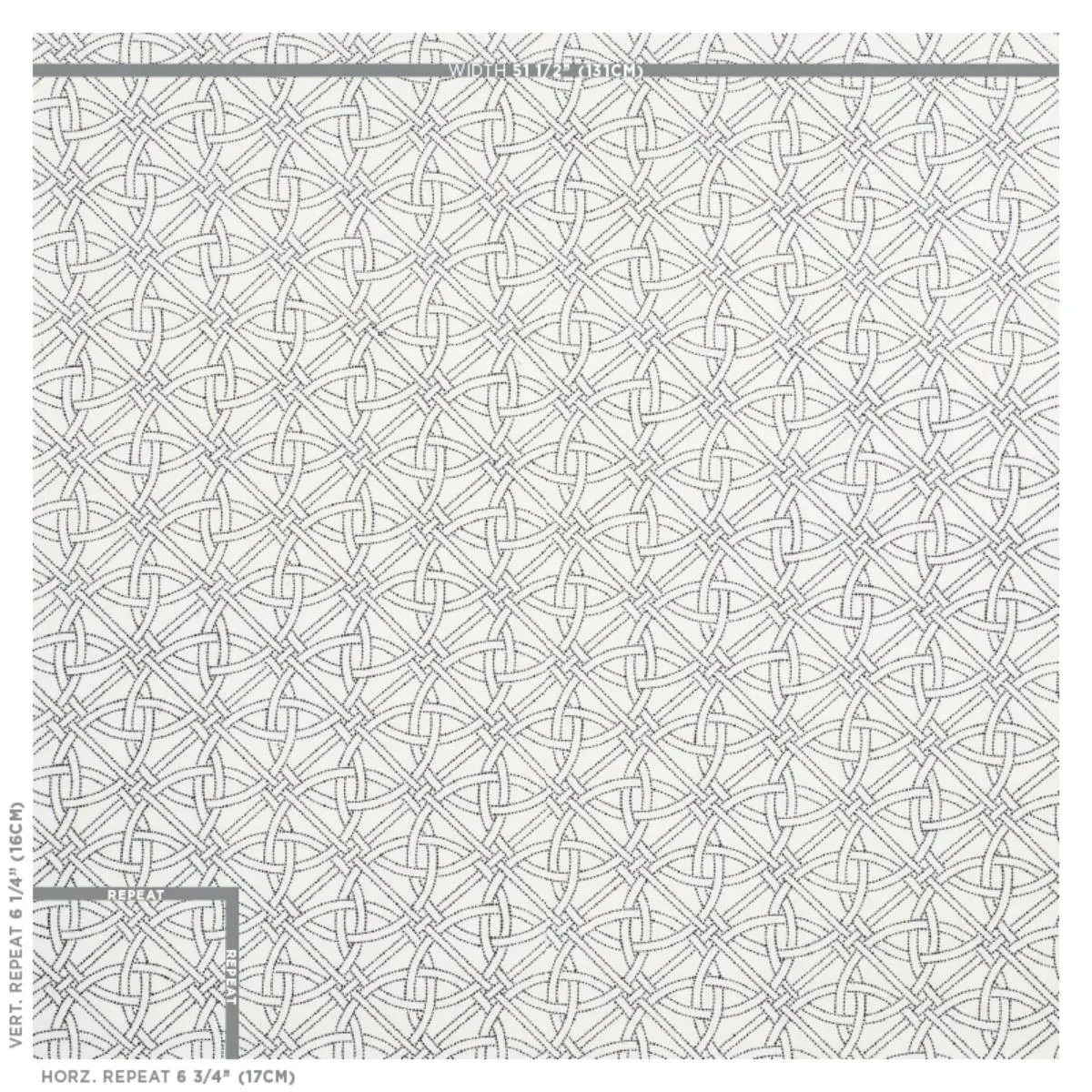 Schumacher 55695 Durance Embroidery Black & White fabric swatch