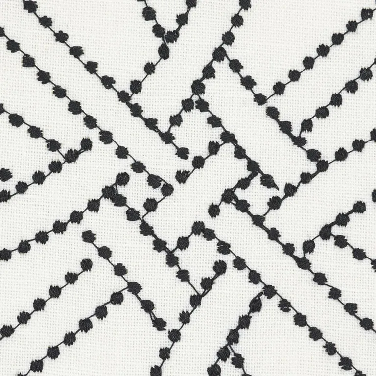 Schumacher 55695 Durance Embroidery Black & White fabric swatch