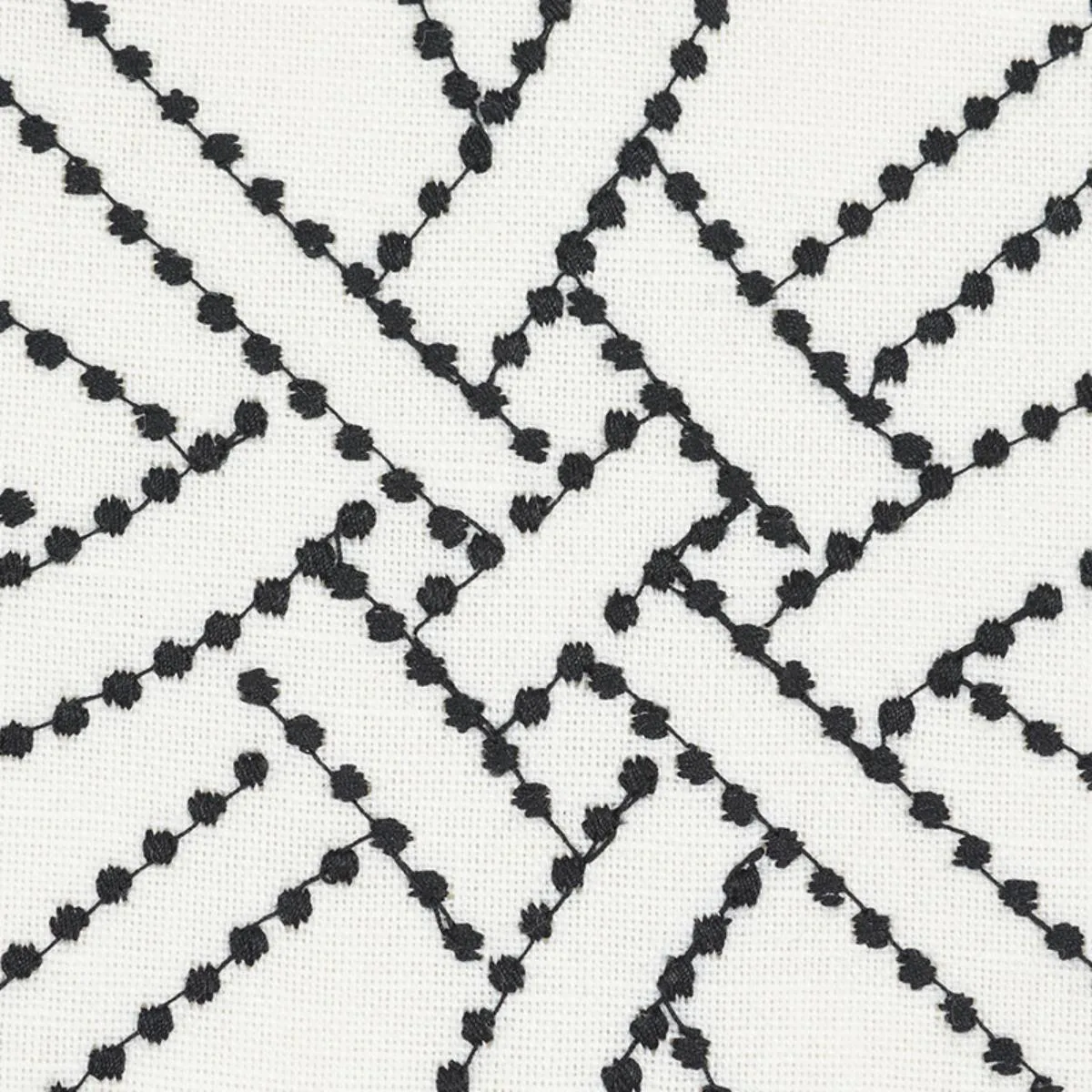 Schumacher 55695 Durance Embroidery Black & White fabric swatch
