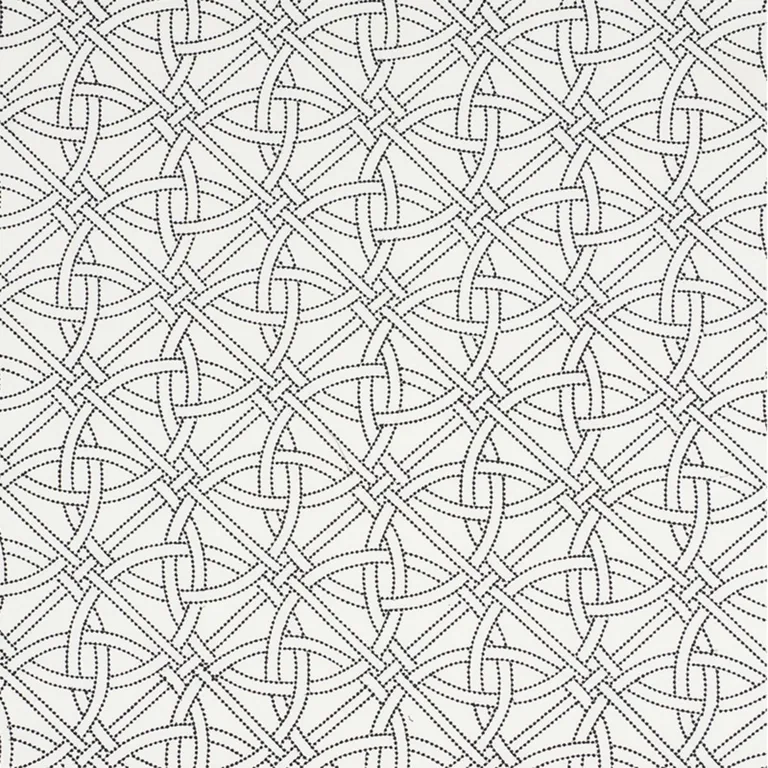 Schumacher 55695 Durance Embroidery Black & White fabric swatch