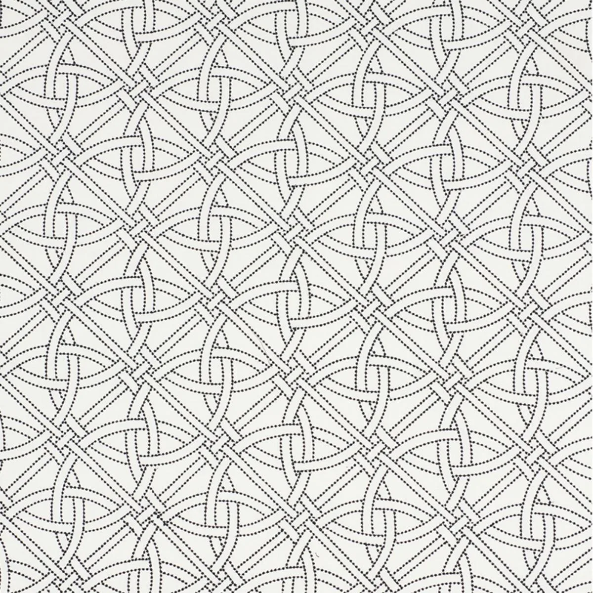 Schumacher 55695 Durance Embroidery Black & White fabric swatch