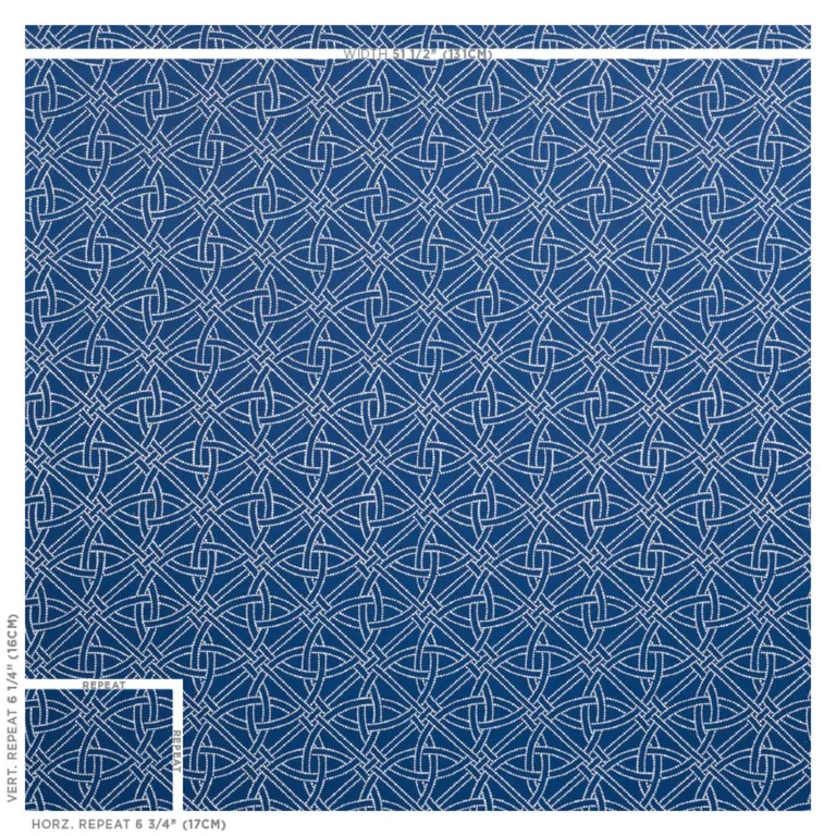 Schumacher 55696 Durance Embroidery Navy fabric swatch