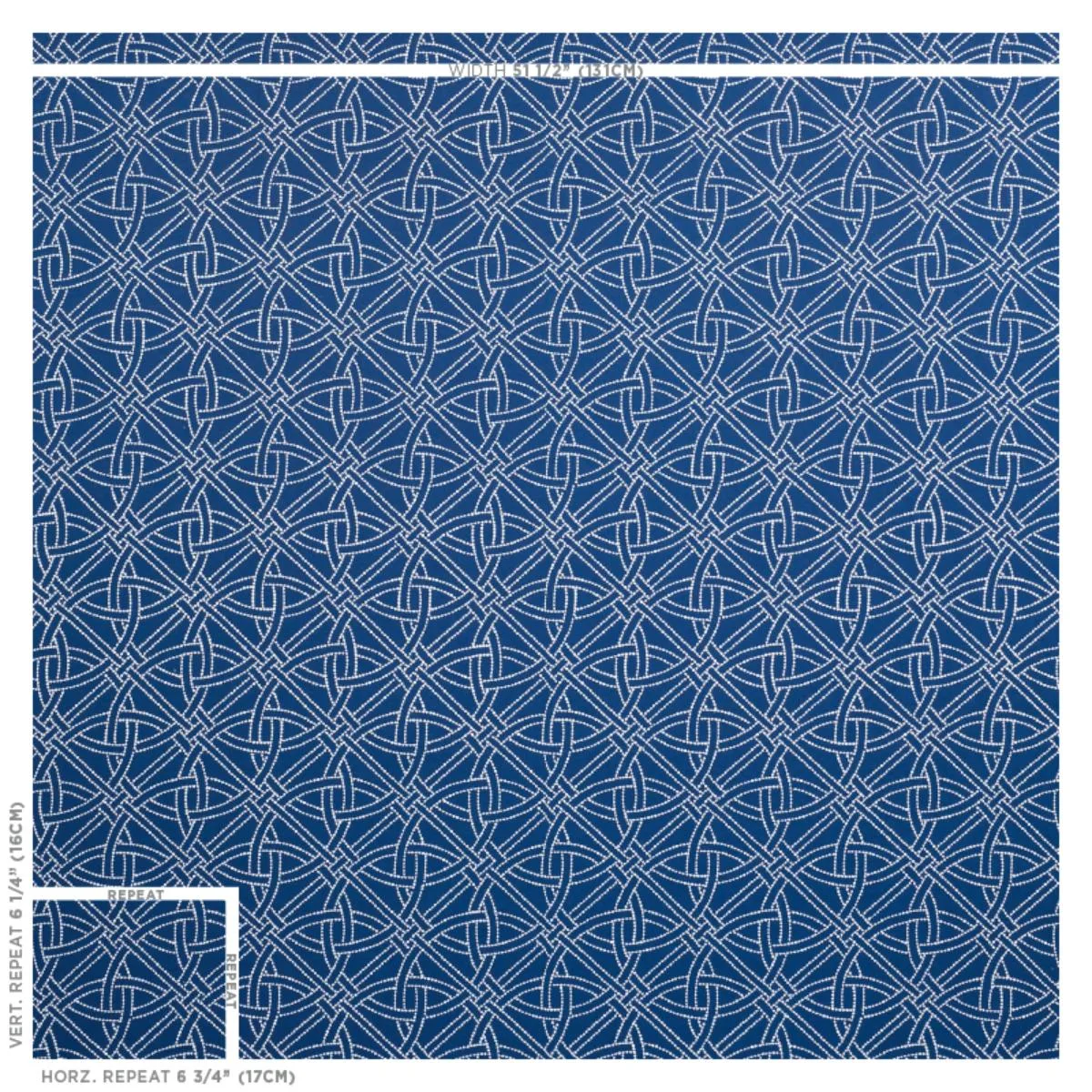 Schumacher 55696 Durance Embroidery Navy fabric swatch