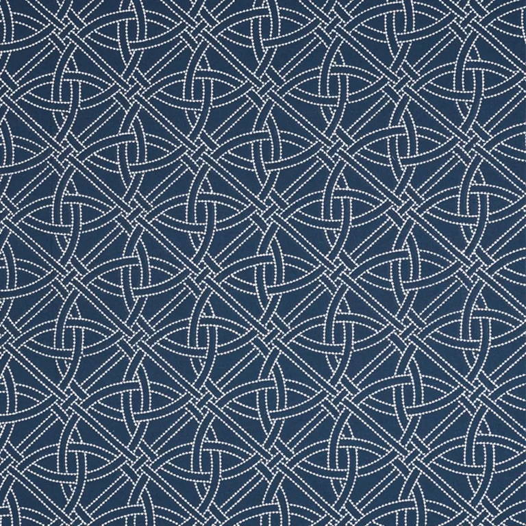 Schumacher 55696 Durance Embroidery Navy fabric swatch
