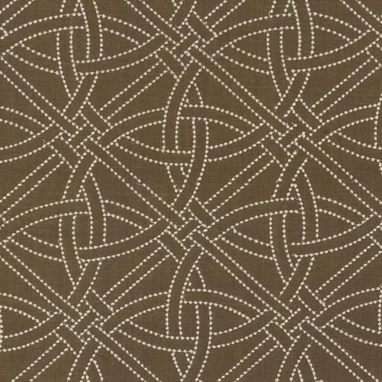 Schumacher 55691 Durance Embroidery Truffle fabric swatch