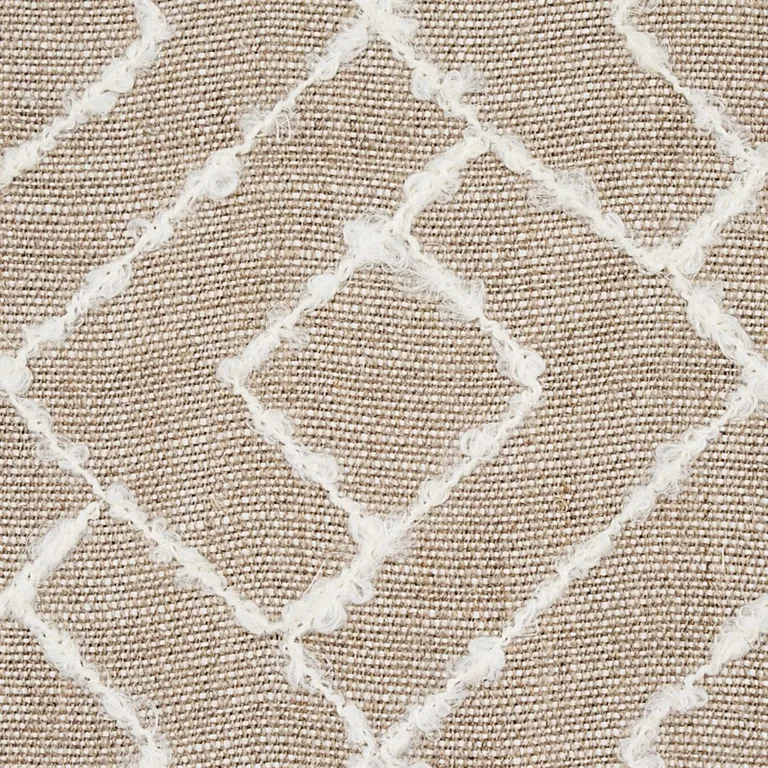 Schumacher 80130 Durant Embroidery Natural fabric swatch