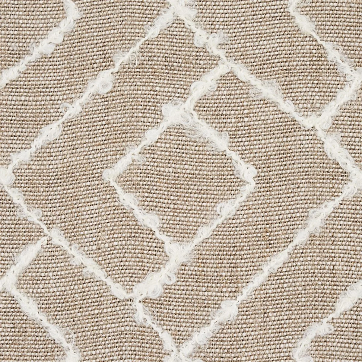 Schumacher 80130 Durant Embroidery Natural fabric swatch
