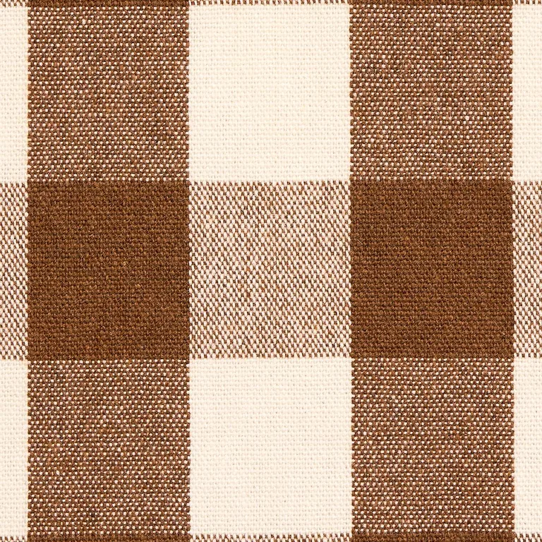 Schumacher 82942 Dutton Buffalo Check Coffee fabric swatch