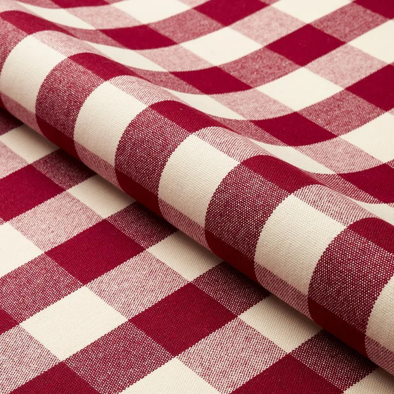 Schumacher 82943 Dutton Buffalo Check Crimson fabric swatch