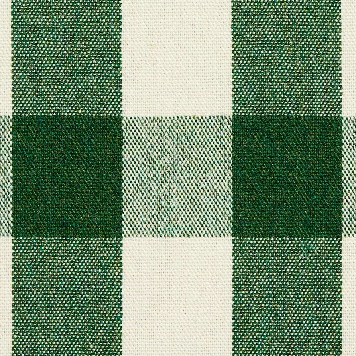 Schumacher 82941 Dutton Buffalo Check Emerald fabric swatch