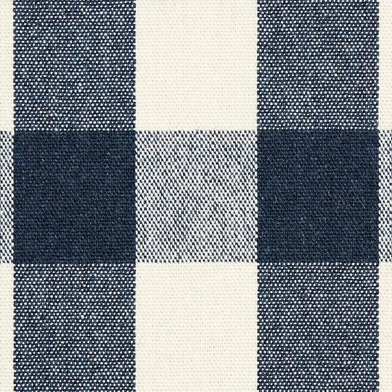 Schumacher 82940 Dutton Buffalo Check Navy fabric swatch