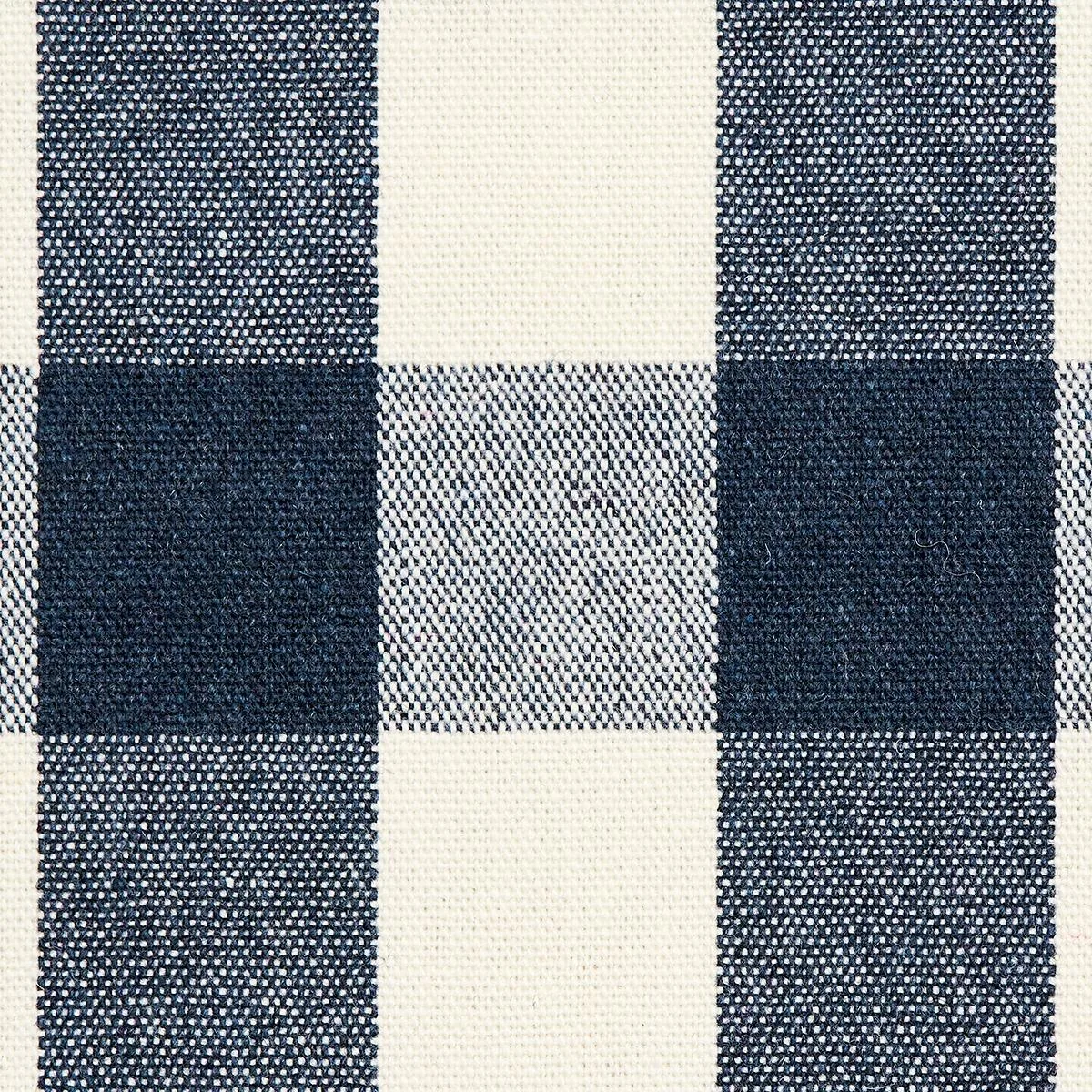 Schumacher 82940 Dutton Buffalo Check Navy fabric swatch