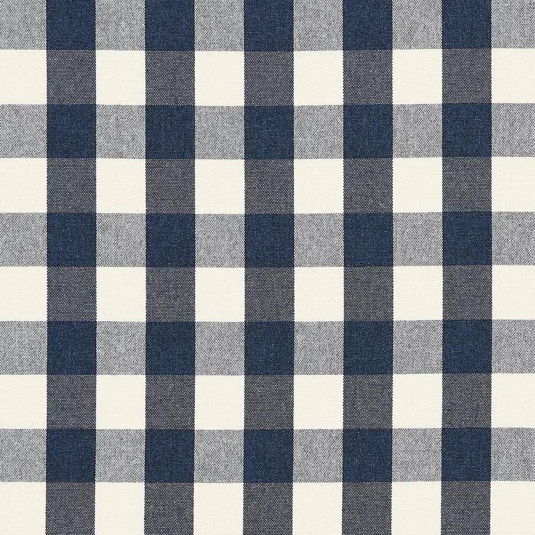 Schumacher 82940 Dutton Buffalo Check Navy fabric swatch