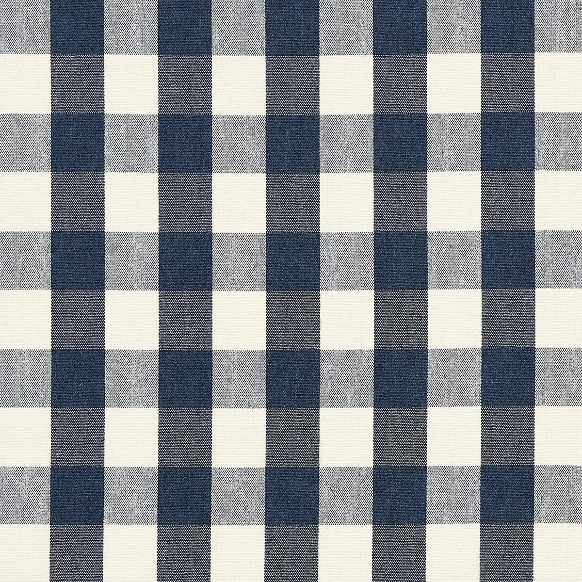 Schumacher 82940 Dutton Buffalo Check Navy fabric swatch