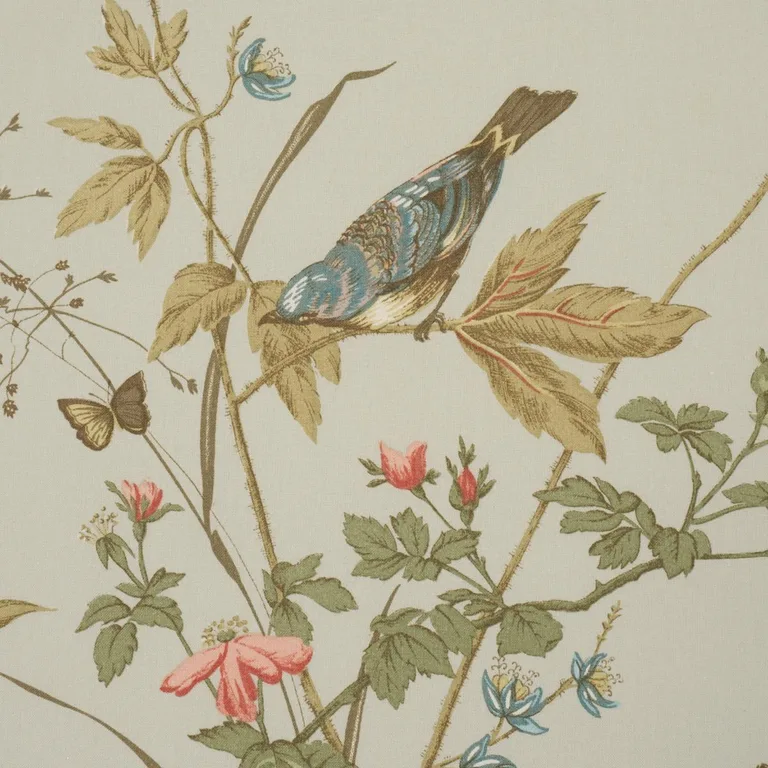Schumacher 1137034 Early Spring Aqua fabric swatch