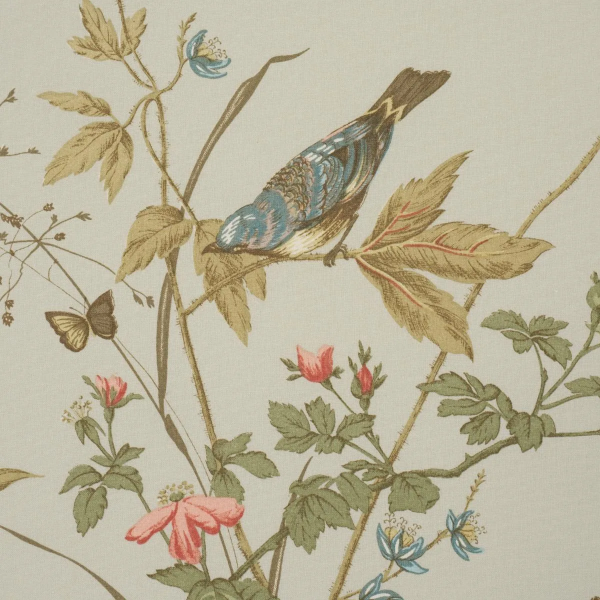 Schumacher 1137034 Early Spring Aqua fabric swatch