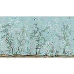Schumacher RF721CS71 Eastern Eden Turquoise fabric swatch