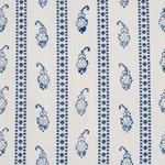 Schumacher 182020 Eddie Woven Hand Block Print Blue fabric swatch