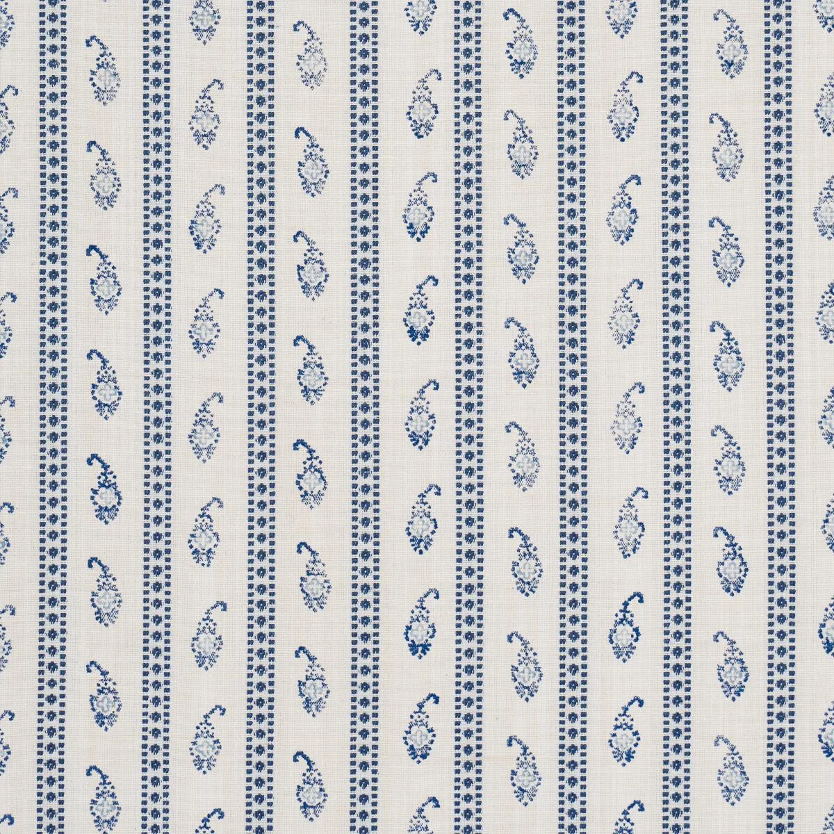 Schumacher 182020 Eddie Woven Hand Block Print Blue fabric swatch