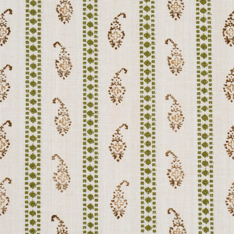 Schumacher 182021 Eddie Woven Hand Block Print Green fabric swatch