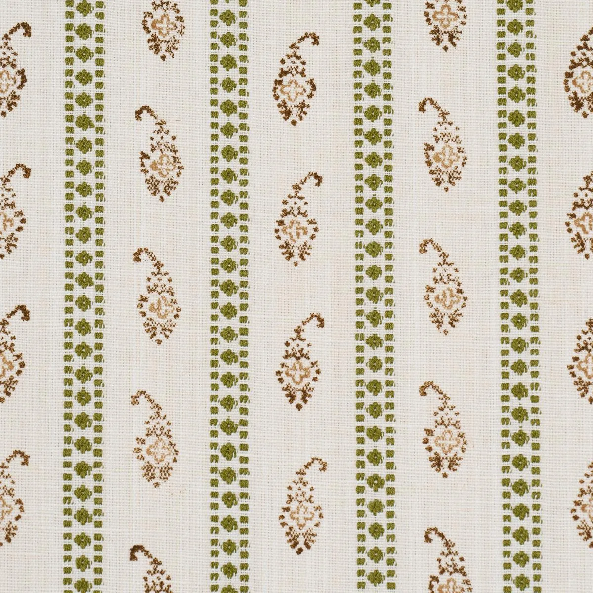 Schumacher 182021 Eddie Woven Hand Block Print Green fabric swatch