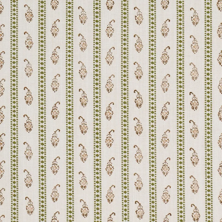 Schumacher 182021 Eddie Woven Hand Block Print Green fabric swatch