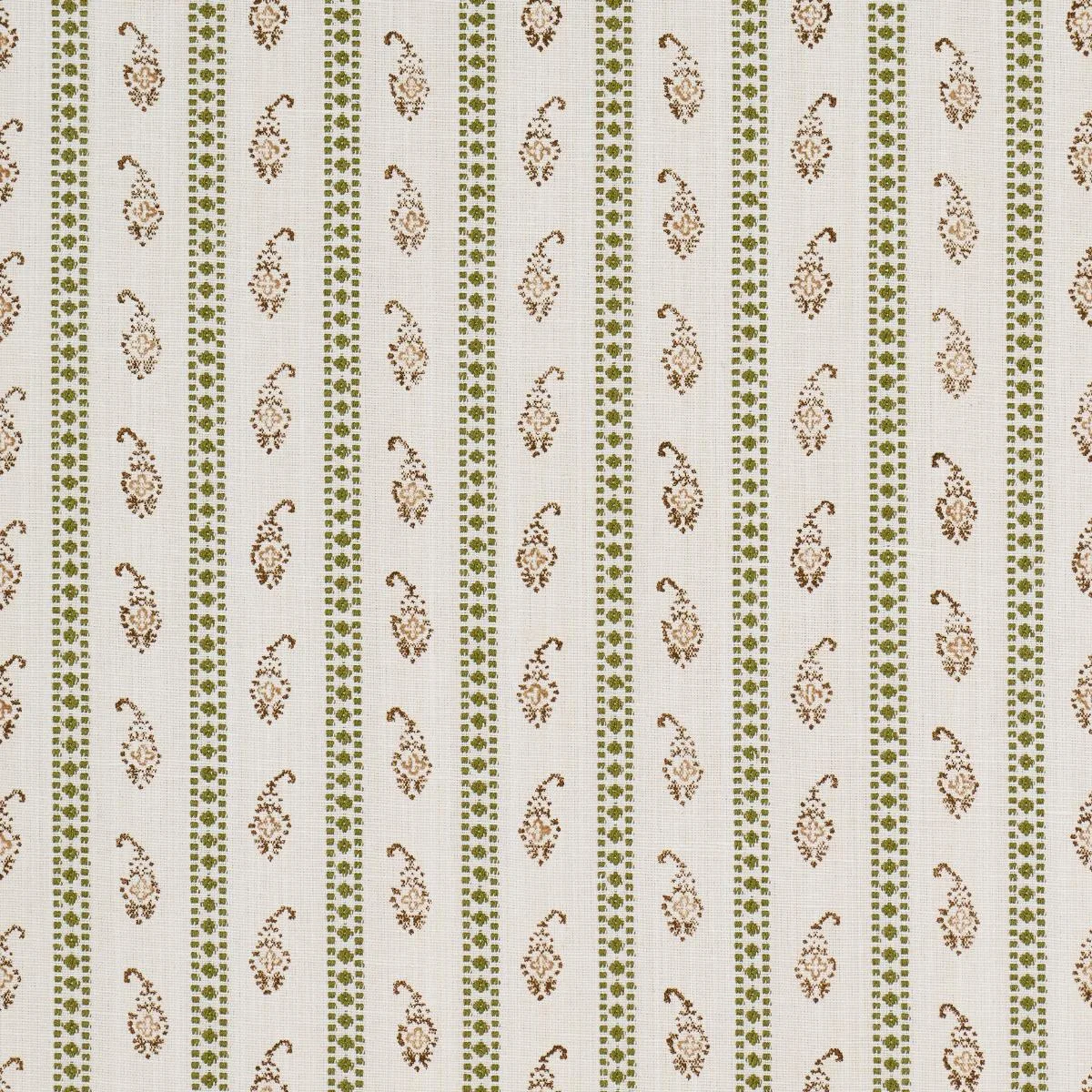 Schumacher 182021 Eddie Woven Hand Block Print Green fabric swatch