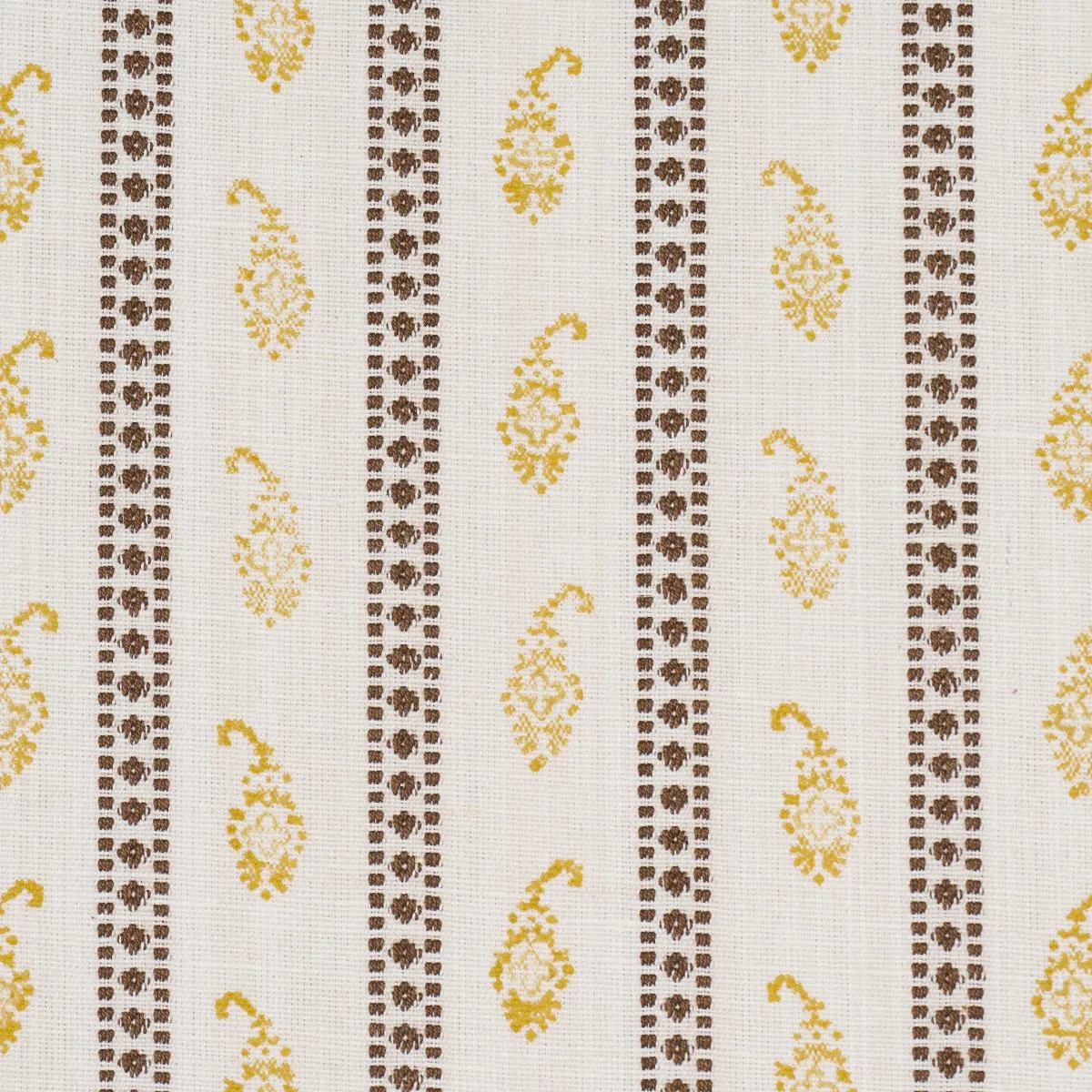 Schumacher 182022 Eddie Woven Hand Block Print Yellow fabric swatch