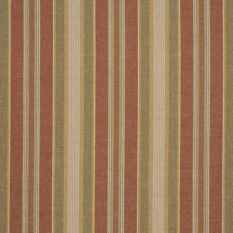 Schumacher 54204 Edgemere Stripe Indian Red fabric swatch