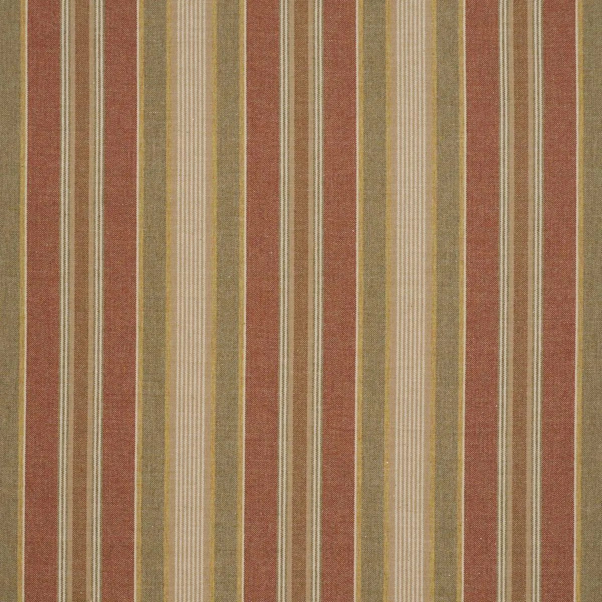 Schumacher 54204 Edgemere Stripe Indian Red fabric swatch