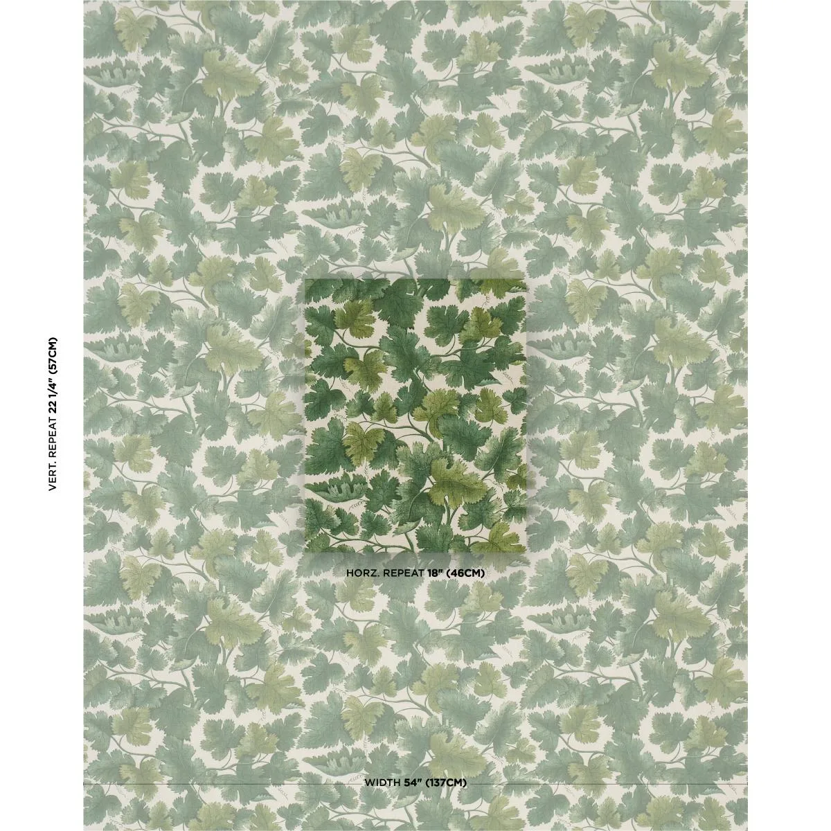 Schumacher 182791 Edinburgh Vine Forest fabric swatch
