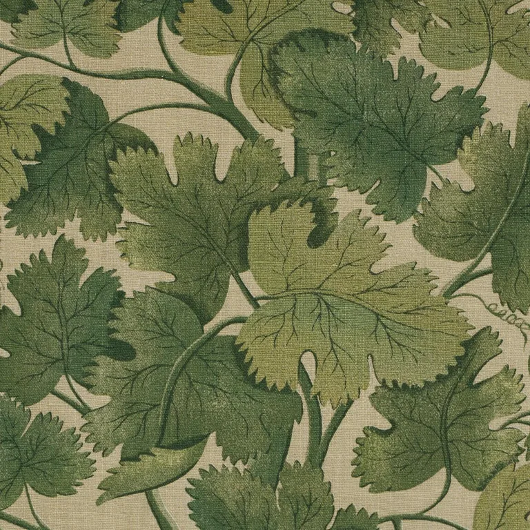 Schumacher 182790 Edinburgh Vine Moss fabric swatch