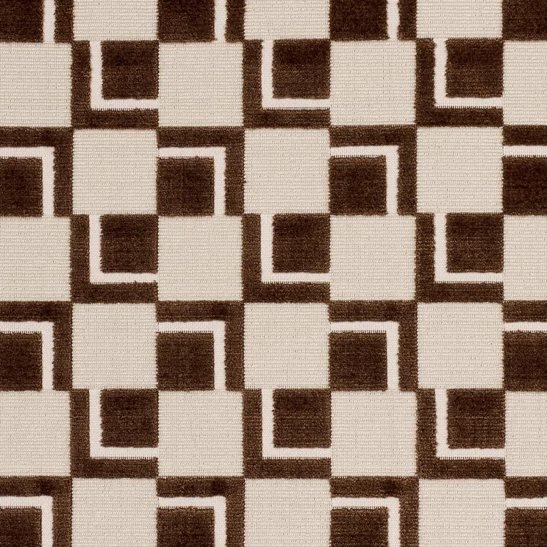 Schumacher 84801 Edison Velvet Chestnut fabric swatch